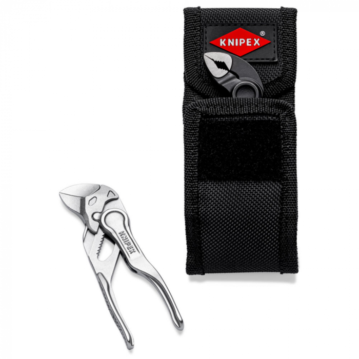 KNIPEX Set, 2 x XS Mini Pliers in Durable Polyester Case, Adjustable,Self-locking device, Precision Engineering, Plumbing, 100mm 002072V04XS [12]