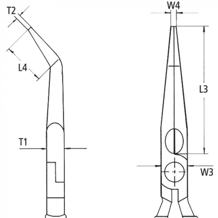 Pliers with semi-round tip, curved at 40⁰, for narrow spaces, multi-component handle, 160 mm, KNIPEX 25 25 160 [2]