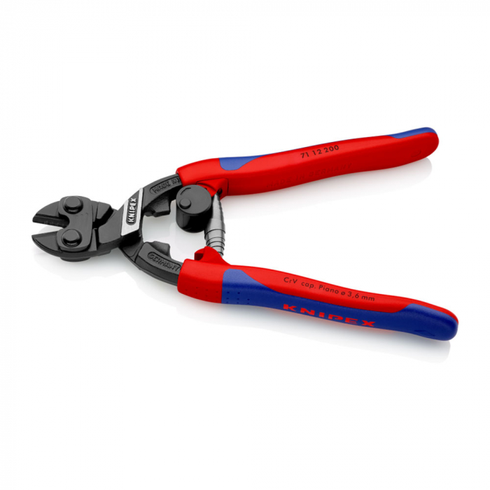 KNIPEX CoBolt compact pliers, cutter for screws, nails, rivets up to Ø 5.2 mm, steel helical spring, 71 12 200 [5]