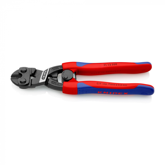 KNIPEX CoBolt compact pliers, cutter for screws, nails, rivets up to Ø 5.2 mm, steel helical spring, 71 12 200 [6]