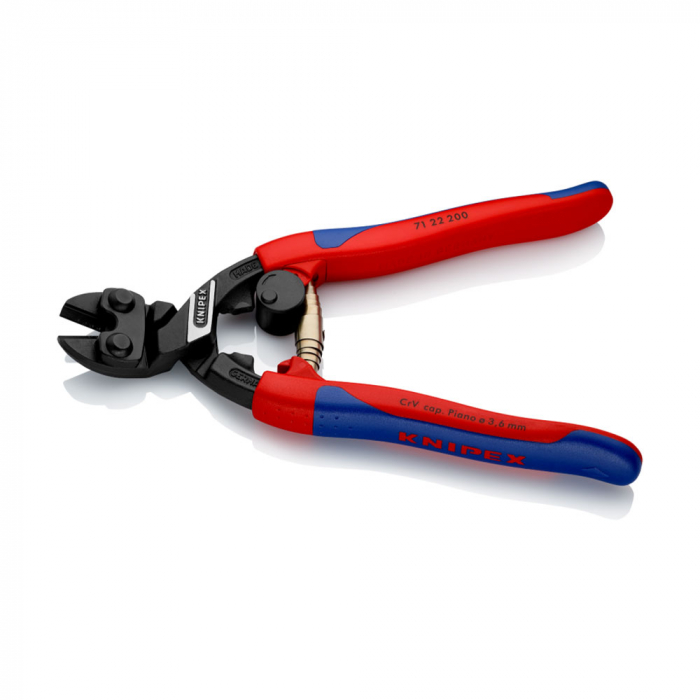 Cleste compact KNIPEX CoBolt, taietor suruburi, cuie, nituri pana la Ø 5,2 mm, arc elicoidal otelit, 71 22 200 [7]