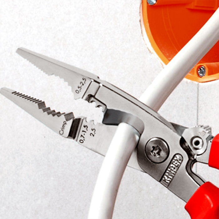 Cleste multifunctional, dezizolare, crimpare ferule, mecanism inteligent de blocare, Maner Multicomponent, pentru electricieni, 200mm,  KNIPEX 13 92 200 [4]