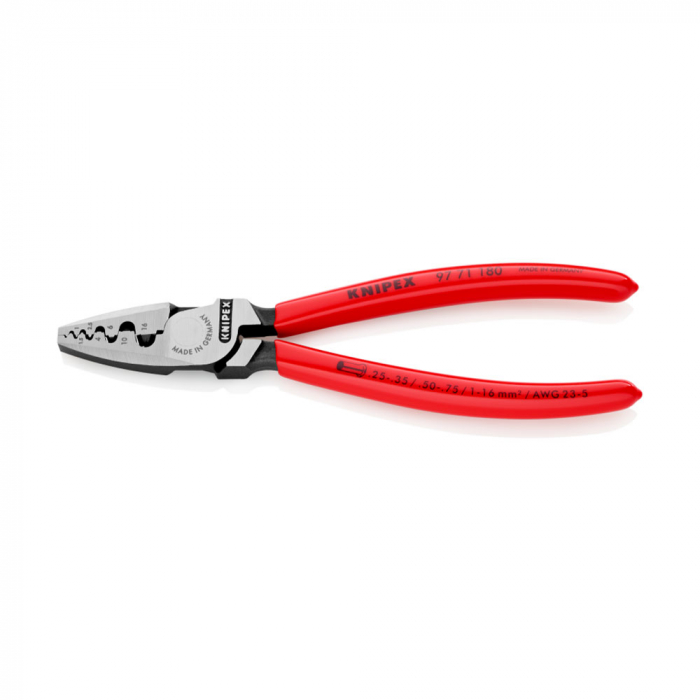 Crimping Pliers for wire ferrules, up to 16 mm², plastic handles, 180 mm, KNIPEX 97 71 180 [4]