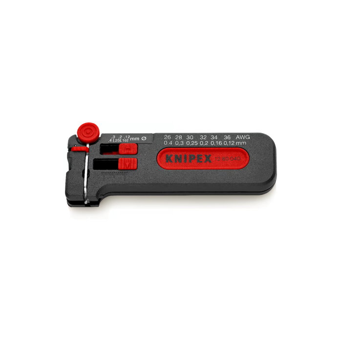 Cleste dezizolator mini KNIPEX 12 80 040 SB pentru conductori subtiri 0.12–0.4 mm, reglaj lungime si taietor integrat [4]