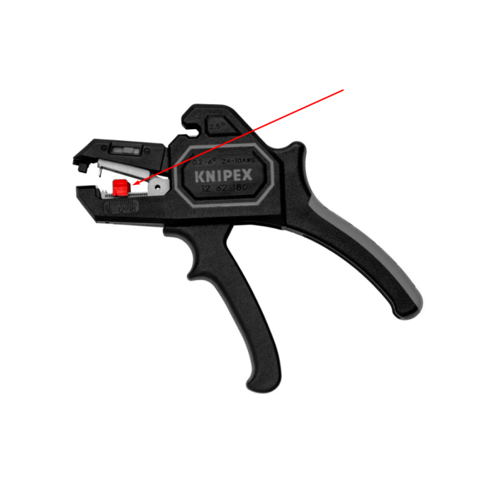 Longitudinal replacement stop KNIPEX 12 69 23 for wire stripper 12 62 180, adjustable stripping length [2]
