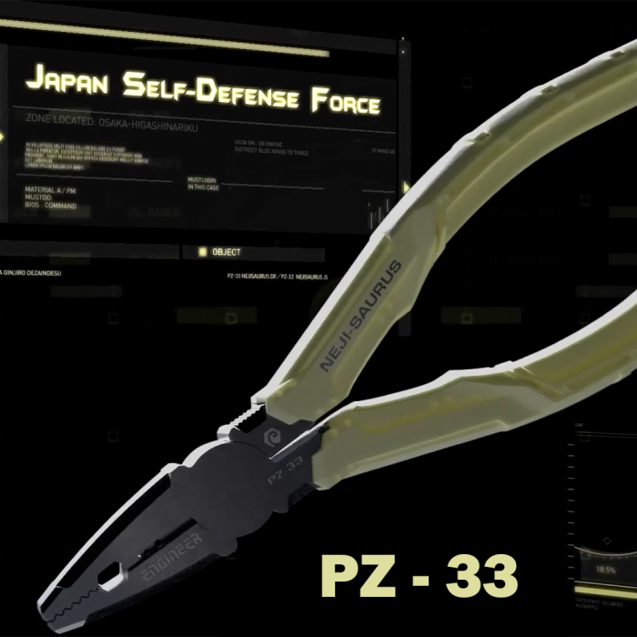 ENGINEER PZ-33 Pliers Jaws Vertical Teeth Extraction of Screws Damaged Head, 160 mm, black finish, strap hole, Made in Japan [2]