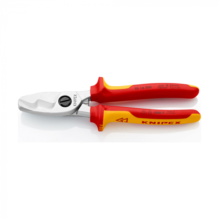 KNIPEX Cable Shears, VDE 1000 V, with twin cutting edge, 200mm, 95 16 200 [5]