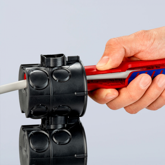 Ergonomic stripper, for working with deep connectors, deep stripping, 175 mm, KNIPEX 16 80 175 SB [3]
