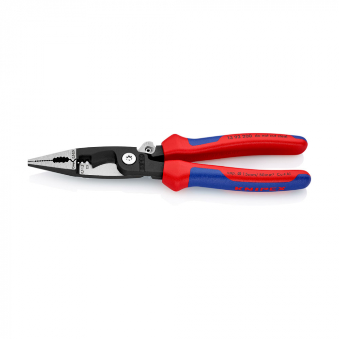 Cleste multifunctional, dezizolare, crimpare ferule, mecanism inteligent de blocare, Maner Multicomponent, pentru electricieni, 200mm,  KNIPEX 13 92 200 [5]