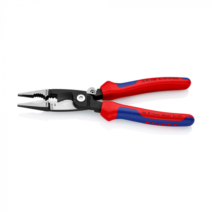 Cleste multifunctional, dezizolare, crimpare ferule, mecanism inteligent de blocare, Maner Multicomponent, pentru electricieni, 200mm,  KNIPEX 13 92 200 [6]