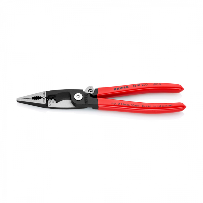 Multifunctional pliers, stripping, ferrule crimping, intelligent locking mechanism, for electricians, 200mm, KNIPEX 13 91 200 [5]