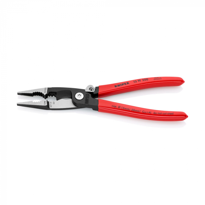 Multifunctional pliers, stripping, ferrule crimping, intelligent locking mechanism, for electricians, 200mm, KNIPEX 13 91 200 [6]