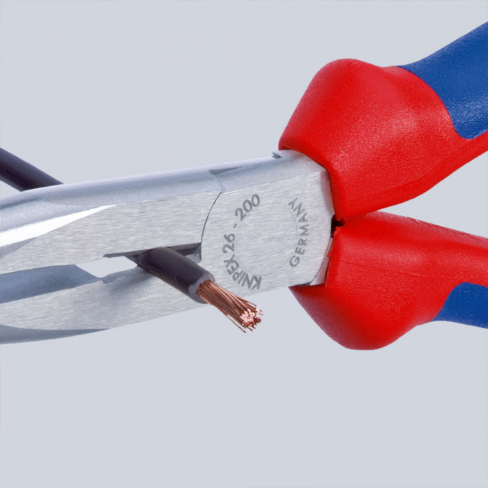 KNIPEX Snipe Nose Side Cutting Pliers, multi-component handle, VDE 1000 V tested, 200 mm, 26 16 200 [2]
