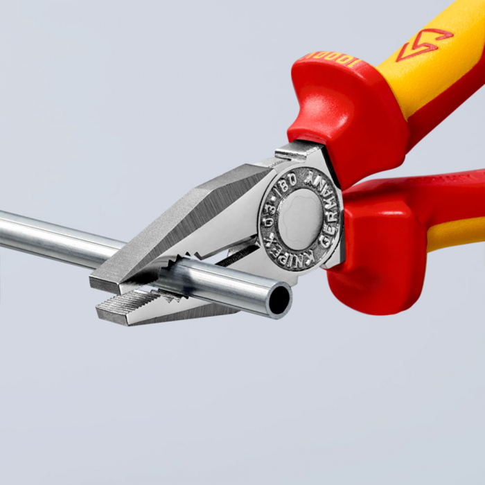 Cleste patent combinat VDE 1000 V, parghie mare, maner multicomponent, 190mm,  KNIPEX 01 06 190 [6]