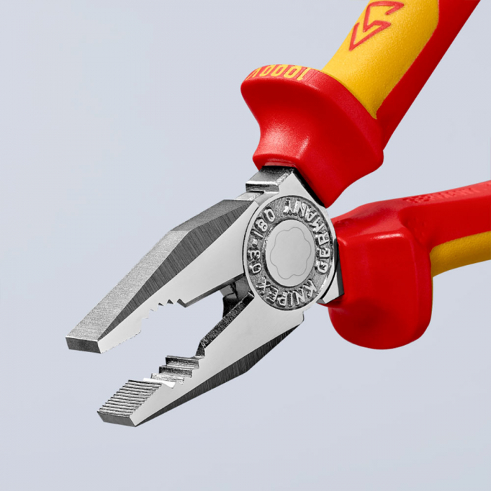 Cleste patent combinat VDE 1000 V, parghie mare, maner multicomponent, 190mm,  KNIPEX 01 06 190 [10]
