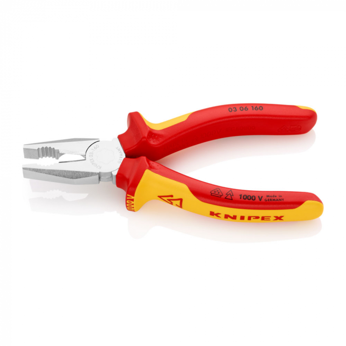 Combined patent pliers VDE 1000 V, large lever, multicomponent handle, 160mm, KNIPEX 03 06 160 [12]