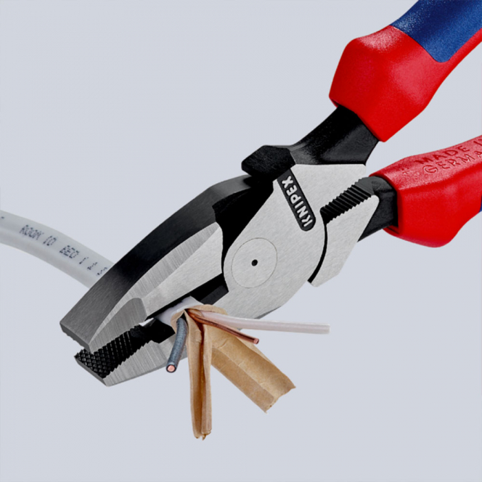 Combined patent pliers, large lever, multicomponent handle, Lineman's Pliers, American style, 240mm, KNIPEX 09 02 240 [2]