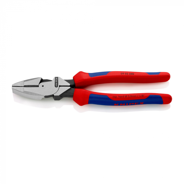 Combined patent pliers, large lever, multicomponent handle, Lineman's Pliers, American style, 240mm, KNIPEX 09 02 240 [4]