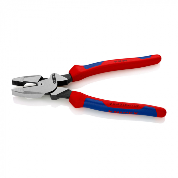 Combined patent pliers, large lever, multicomponent handle, Lineman's Pliers, American style, 240mm, KNIPEX 09 02 240 [5]