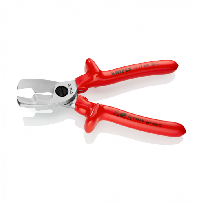 KNIPEX Cable Shears, VDE 1000 V, with twin cutting edge, 200mm, 95 17 200 [4]