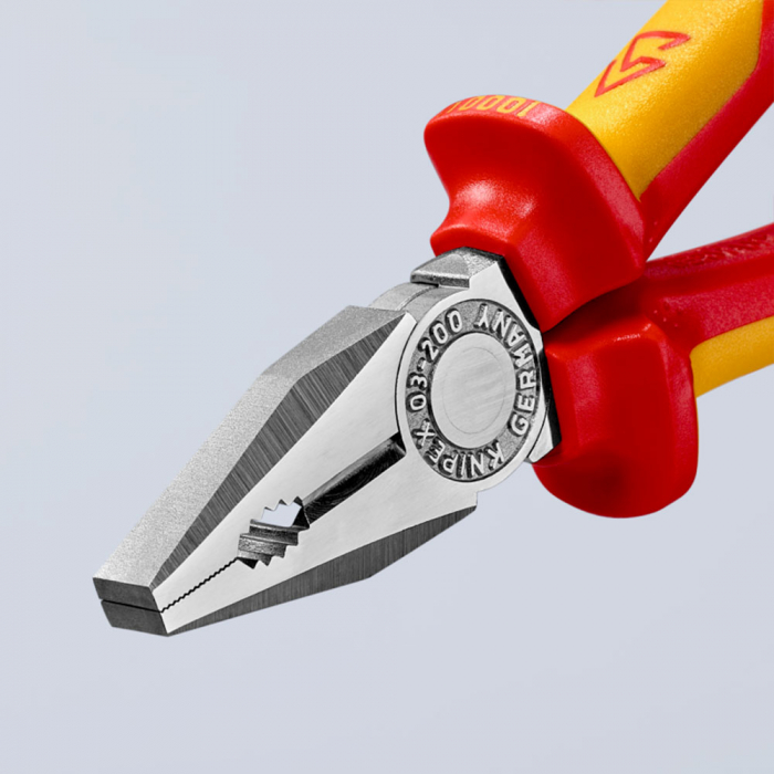Cleste patent combinat VDE 1000 V, parghie mare, maner multicomponent, 200mm,  KNIPEX 03 06 200 [7]