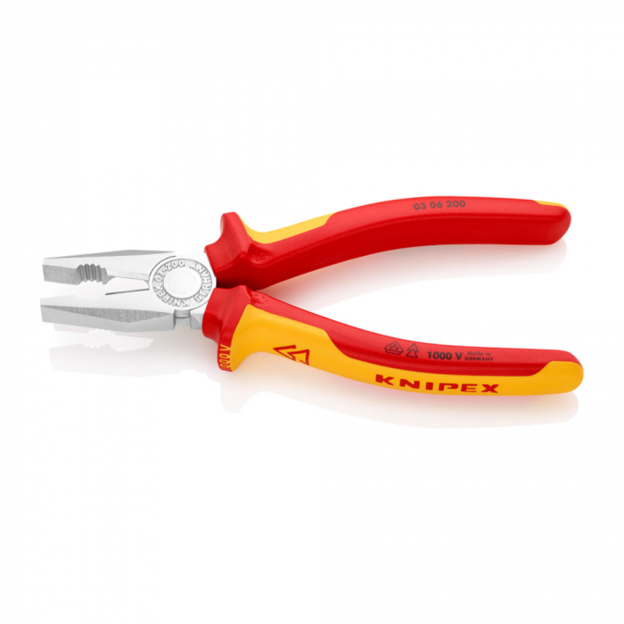 Cleste patent combinat VDE 1000 V, parghie mare, maner multicomponent, 200mm,  KNIPEX 03 06 200 [10]