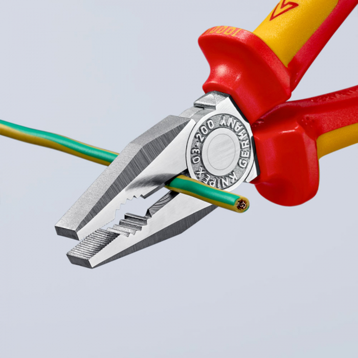 Cleste patent combinat VDE 1000 V, parghie mare, maner multicomponent, 200mm,  KNIPEX 03 06 200 [3]