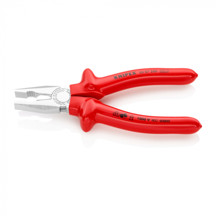 Cleste patent combinat VDE 1000 V, parghie mare, 200mm,  KNIPEX 03 07 200 [2]