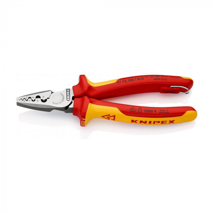 Cleste profesional VDE sertizat ferule, Ø 0.25 - 16 mm², 180 mm, KNIPEX 9778180T [4]