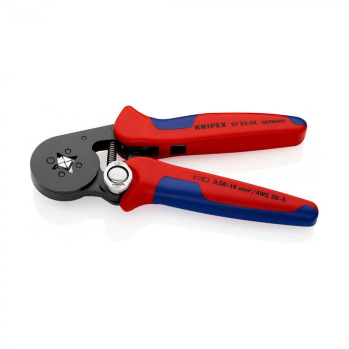 Self-Adjusting Crimping Pliers for wire ferrules, lateral access, 180 mm, KNIPEX 975304-big