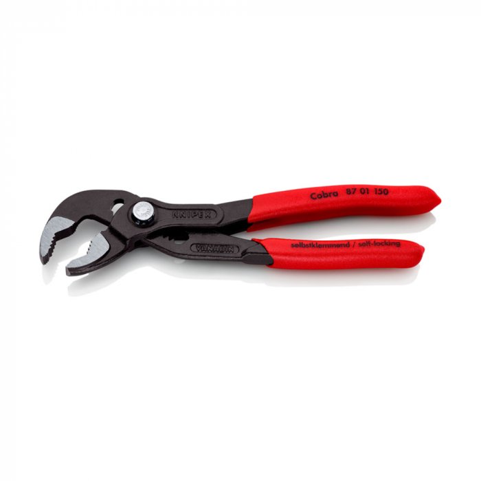 KNIPEX Cobra, 150 mm adjustable pliers for installers, parrot pliers, self-locking device, red handle sleeves, alligator pliers, 87 01 150 [10]