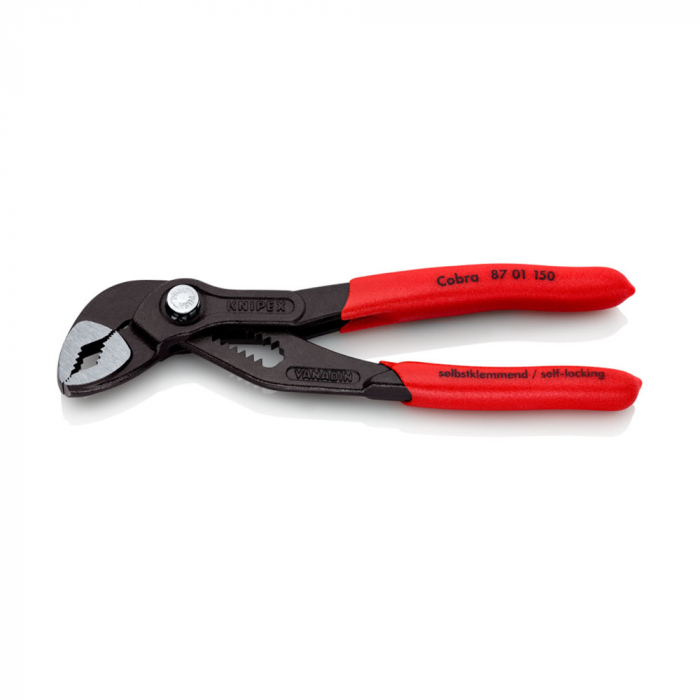 KNIPEX Cobra, 150 mm adjustable pliers for installers, parrot pliers, self-locking device, red handle sleeves, alligator pliers, 87 01 150 [11]