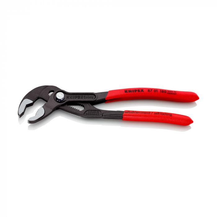 KNIPEX Cobra, 180 mm adjustable pliers for installers, parrot pliers, self-locking device, red handle sleeves, alligator pliers, 87 01 180 [9]