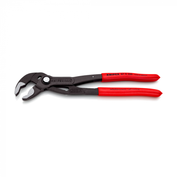 Cleste reglabil, KNIPEX Cobra cu arc, 250 mm pentru instalatori, cleste papagal, dispozitiv autoblocare, manere plastic, cleste aligator, 87 11 250 [10]