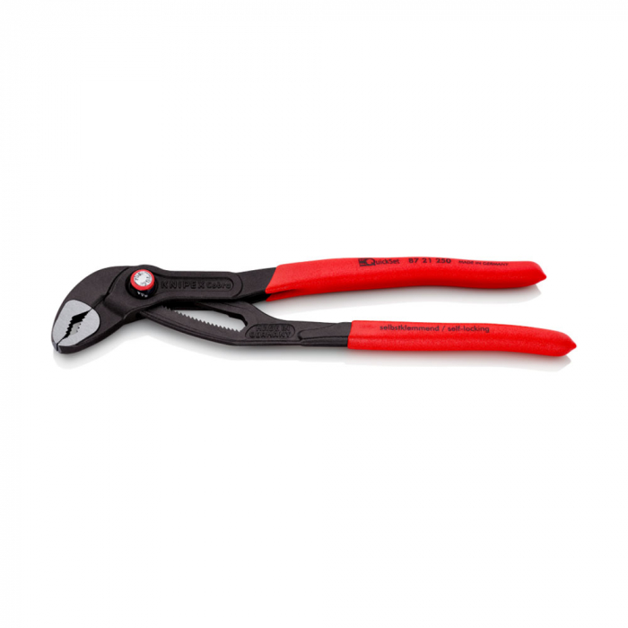 KNIPEX Cobra QuickSet, 250 mm adjustable pliers, for installers, parrot pliers, self-locking device, plastic handle, alligator pliers, 87 21 250 [10]