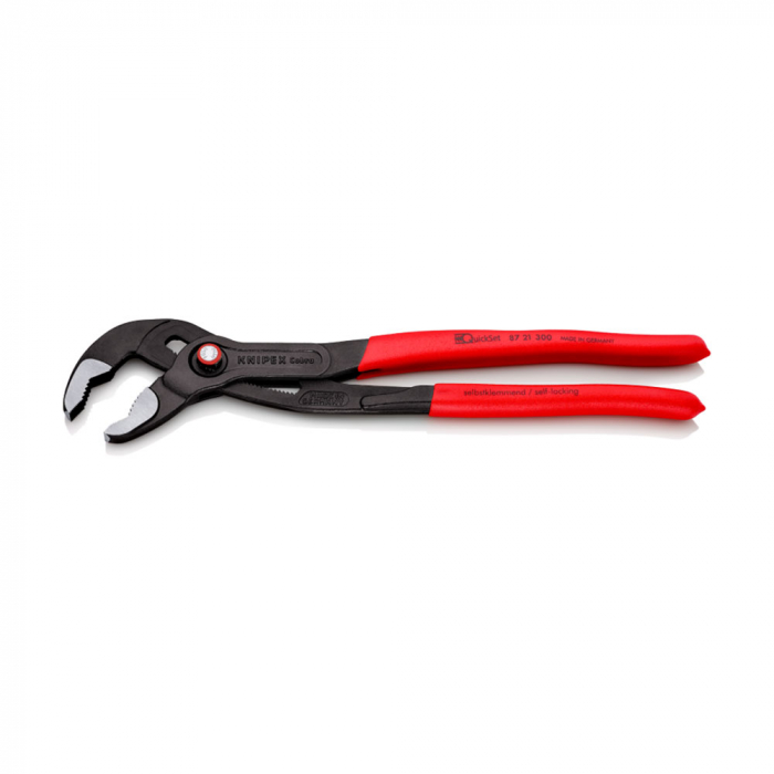Cleste reglabil, KNIPEX Cobra QuickSet, 300 mm pentru instalatori, cleste papagal, dispozitiv autoblocare, manere plastic, cleste aligator, 87 21 300 [10]
