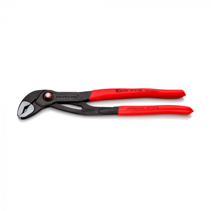 Cleste reglabil, KNIPEX Cobra QuickSet, 300 mm pentru instalatori, cleste papagal, dispozitiv autoblocare, manere plastic, cleste aligator, 87 21 300 [11]