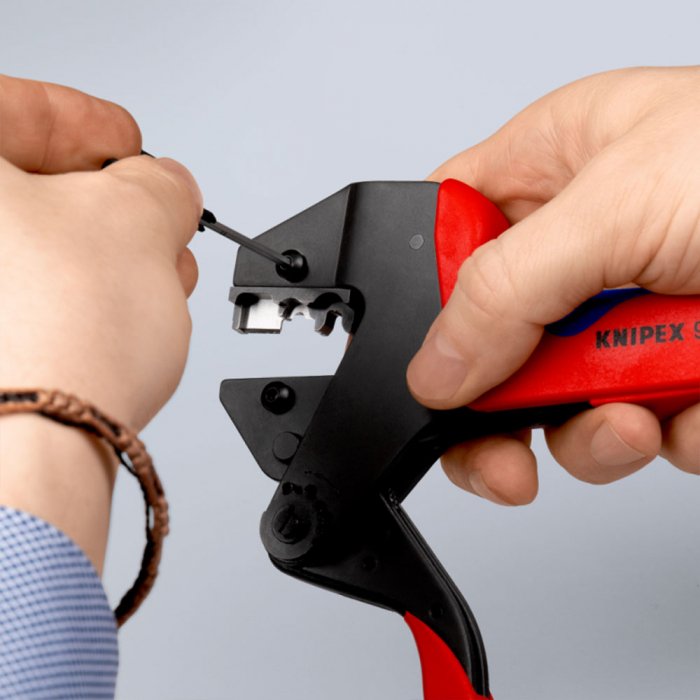 Crimping pliers Set for exchangeable crimping dies, high precision, click mechanism, photovoltaic panel installations KNIPEX 97 43 200 [5]