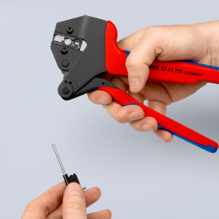 Crimping pliers Set for exchangeable crimping dies, high precision, click mechanism, photovoltaic panel installations KNIPEX 97 43 200 [4]