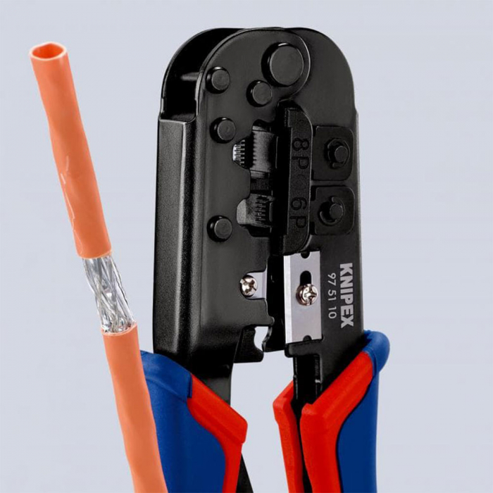 Cleste sertizat mufe retea RJ11, RJ12, RJ45, 190 mm, KNIPEX 975110-big