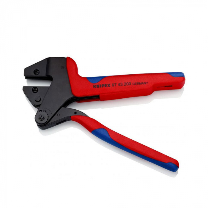 Crimping pliers for exchangeable crimping dies, high precision, click mechanism, photovoltaic panel installations KNIPEX 97 43 200 A [8]