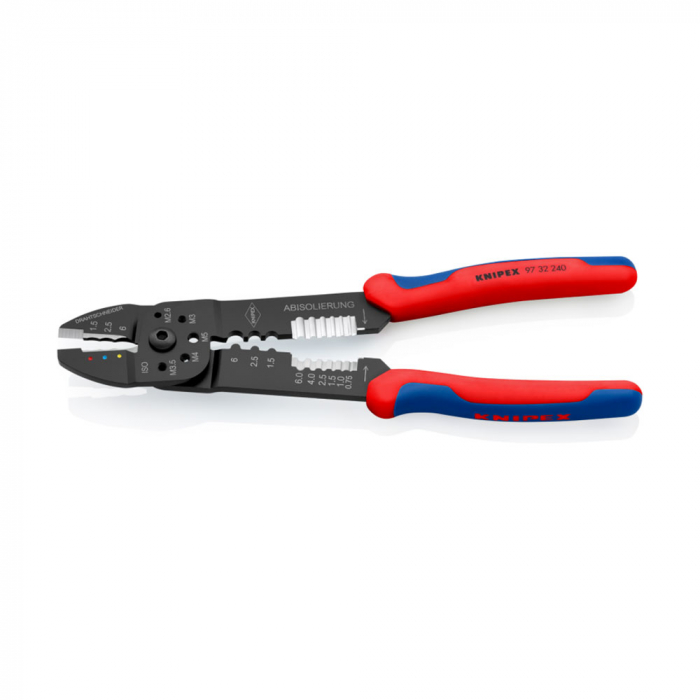 KNIPEX Crimping Pliers, M 2,6; M 3; M 3,5; M 4 si M 5, multicomponent handles, 240 mm, 97 32 240 [2]