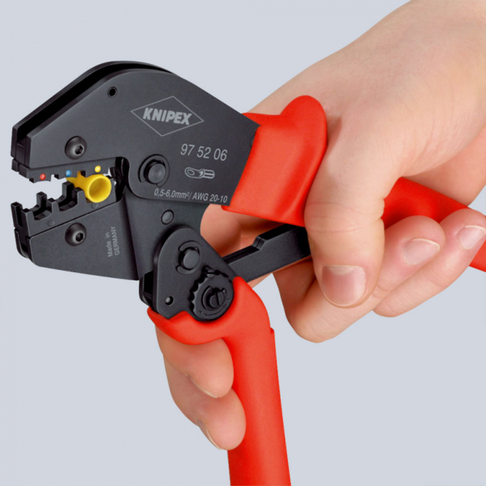Cleste sertizare KNIPEX, pana la 10 mm², manere plastic, 250 mm, 97 52 13 [2]