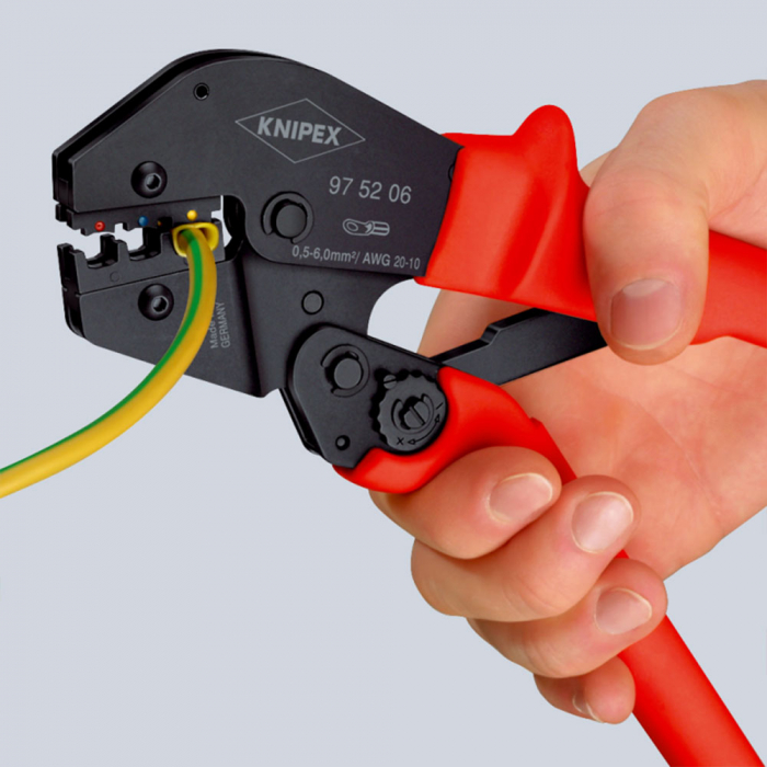 Cleste sertizare KNIPEX, pana la 10 mm², manere plastic, 250 mm, 97 52 13 [3]