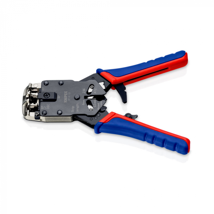 Crimping Pliers RJ10, RJ11, RJ12, RJ45, plugs Western, 200mm, multicomponent handle, KNIPEX 97 51 12 [2]