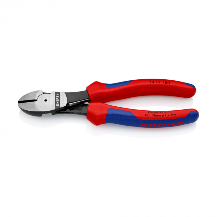 High Performance Diagonal Cutter, 180mm, multicomponent handle, opening spring, Ø 3,8 mm, KNIPEX 74 12 180 [7]