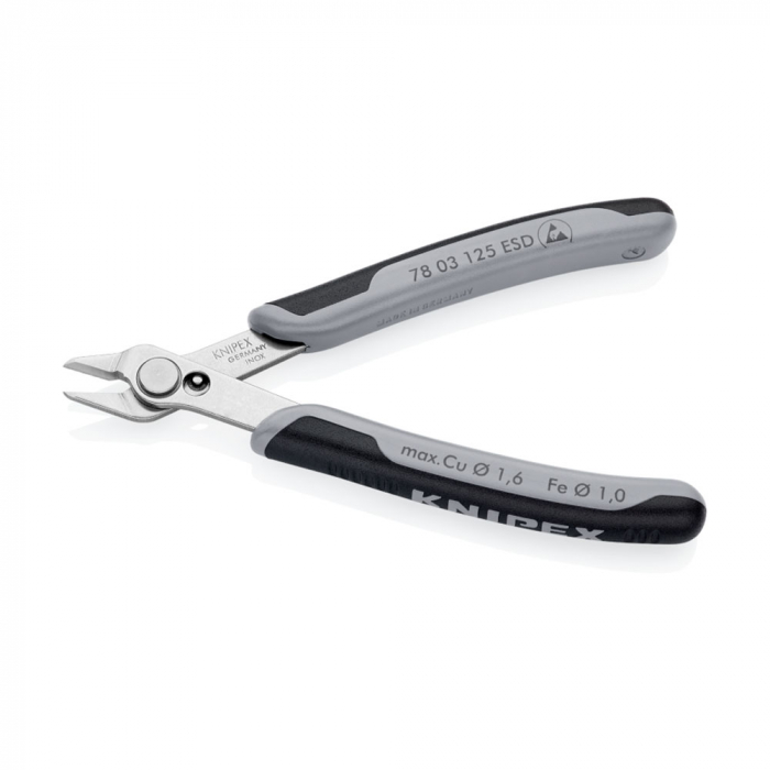 Electronic Super Knips, high performance cutting, 125mm, multicomponent handle, Ø 1,6 mm, KNIPEX 78 03 125 ESD [4]