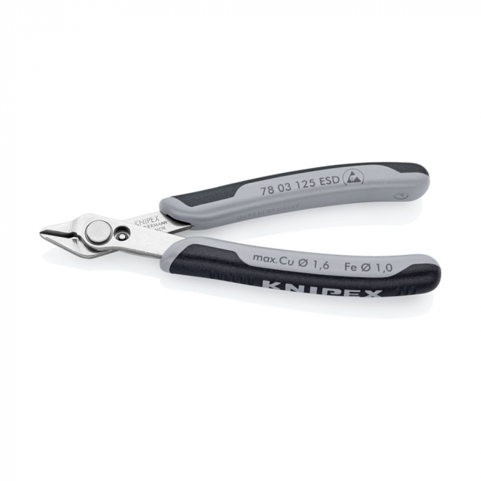Electronic Super Knips, high performance cutting, 125mm, multicomponent handle, Ø 1,6 mm, KNIPEX 78 03 125 ESD [3]