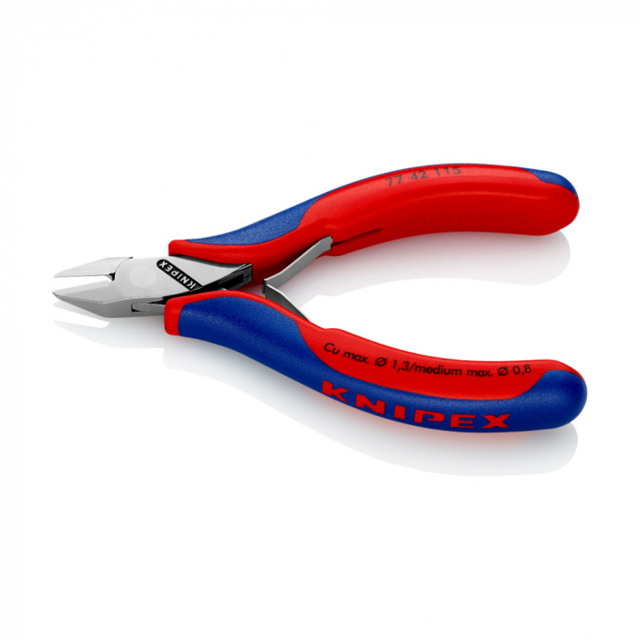 Cleste Sfic, Electronic Super Knips pentru instalatii electronice, taiere ultraperformanta, 115 mm, maner multicomponent, Ø 1,3 mm, KNIPEX 77 42 115 [2]