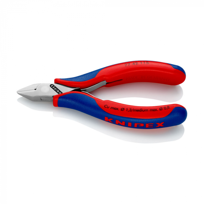 Cleste Sfic, Electronic Super Knips pentru instalatii electronice, taiere ultraperformanta, 115 mm, maner multicomponent, Ø 1,3 mm, KNIPEX 77 42 115 [3]